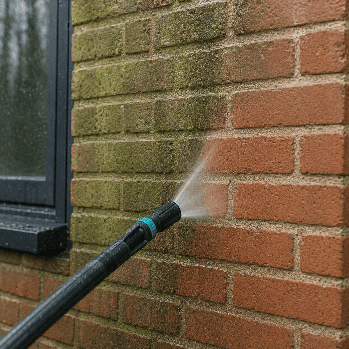 Gevelreiniging groene aanslag in Assen